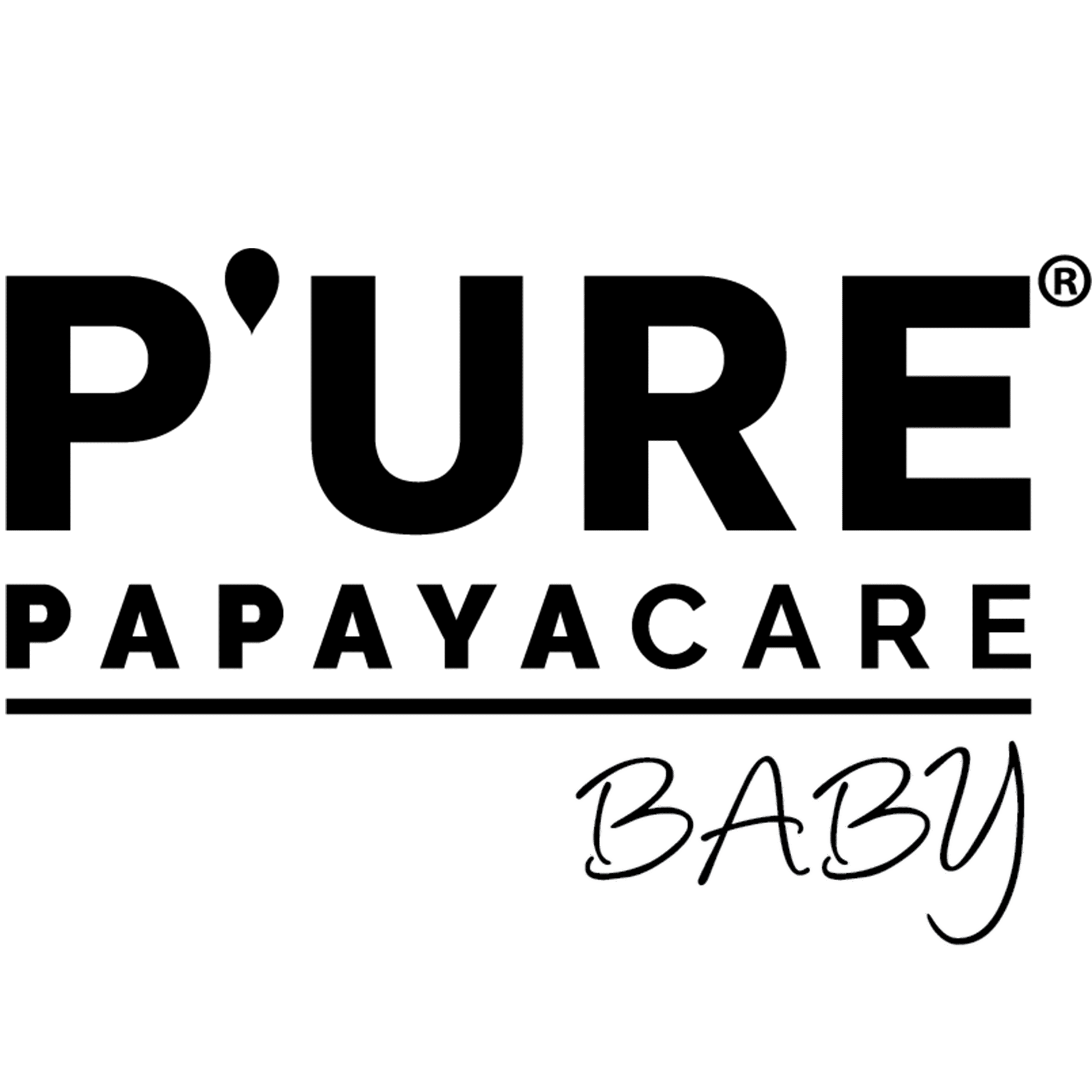 P'URE Baby Black Logo P'URE PapayaCare baby logo